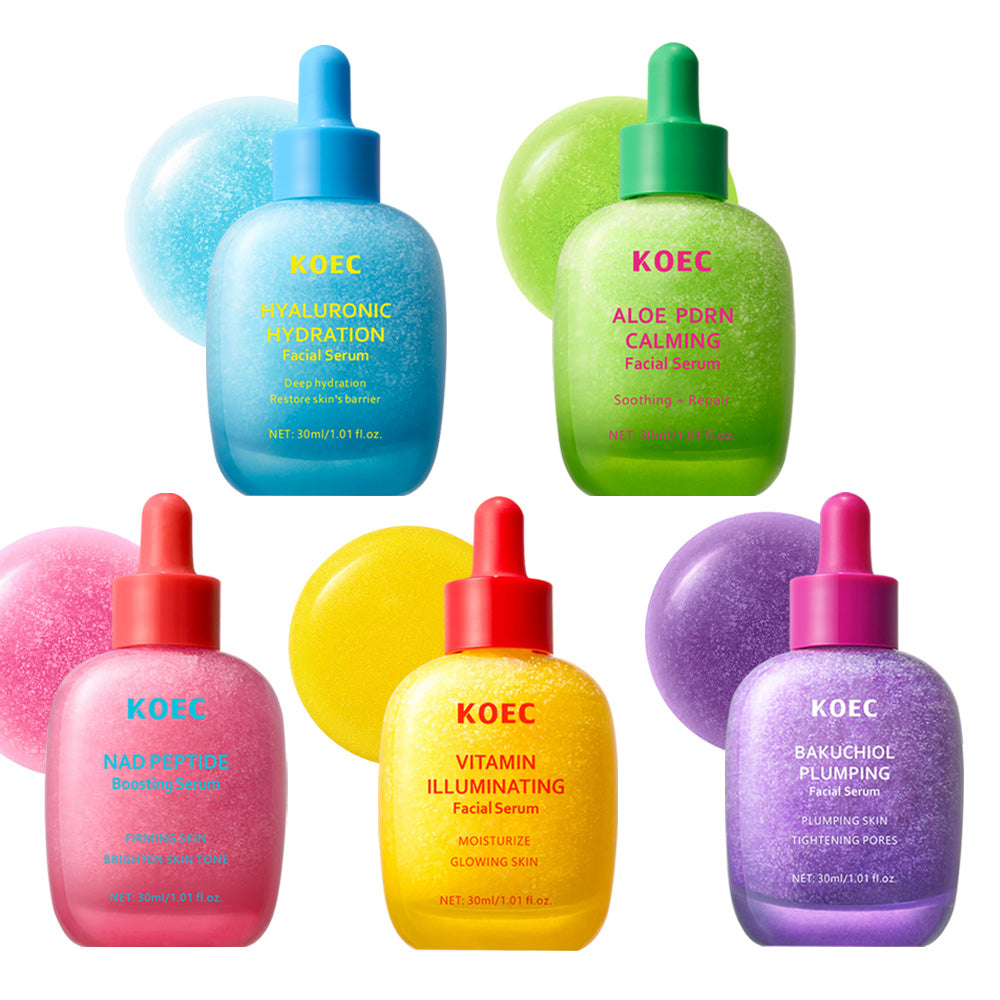 5-Core Facial Serum Collection: Bakuchiol, Vitamin, NAD Peptide