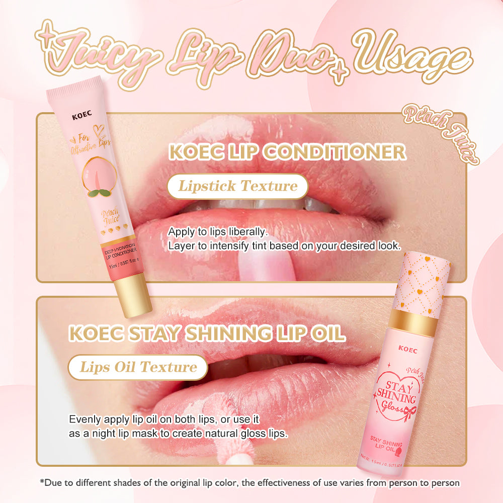 PEACH JUICY LIP DUO 2-in-1 Nourishing Balm KOEC Beauty PEACH JUICY LIP DUO 2-in-1 Nourishing Balm KOEC Beauty